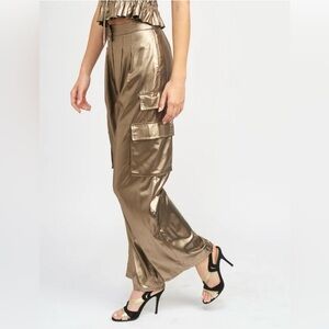 A NEW DAY Metallic Gold Cargo Pants